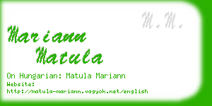 mariann matula business card
